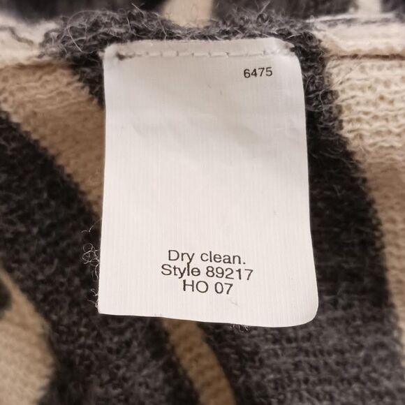 J Crew Sweater Womens XS Gray Stripes Knitted Baby Alpaca Shawl Collar Preppy - Picture 9 of 11